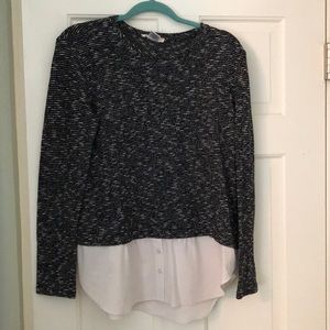 Black and white layered sweater